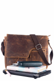 Vintage A4 Umhänger brown Leder