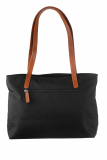 Nylon/Naturleder Shopper Diana schwarz