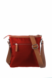 Nylon/Naturleder Crossover Bag Iris rot