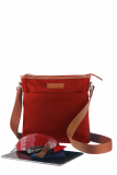 Nylon/Naturleder Crossover Bag Iris rot