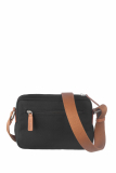 Nylon/Naturleder Crossover Bag Madeleine schwarz