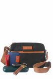 Nylon/Naturleder Crossover Bag Madeleine schwarz