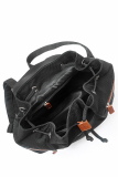 Nylon/Naturleder Rucksack Heidi schwarz