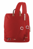 Nylon/Naturleder City Rucksack Eva rot