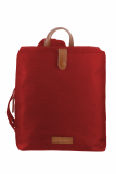 Nylon/Naturleder City Rucksack Eva rot