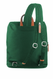 Nylon/Naturleder City Rucksack Eva grün