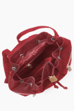 Nylon/Naturleder Rucksack Heidi rot