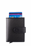 Carbon/ Nappa RFID card slider XL coin black