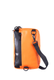 Upcycled Mobilbag aus Tarpaulin orange/black