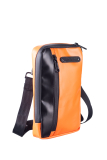 Upcycled Mobilbag aus Tarpaulin orange/black