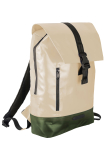 Upcycled Rucksack aus Tarpaulin beige/olive