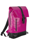 Upcycled Rucksack aus Tarpaulin fuchsia/black